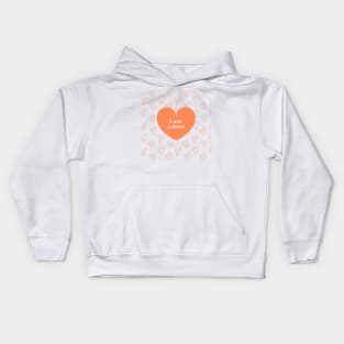 i am a hero orange hearts design Kids Hoodie